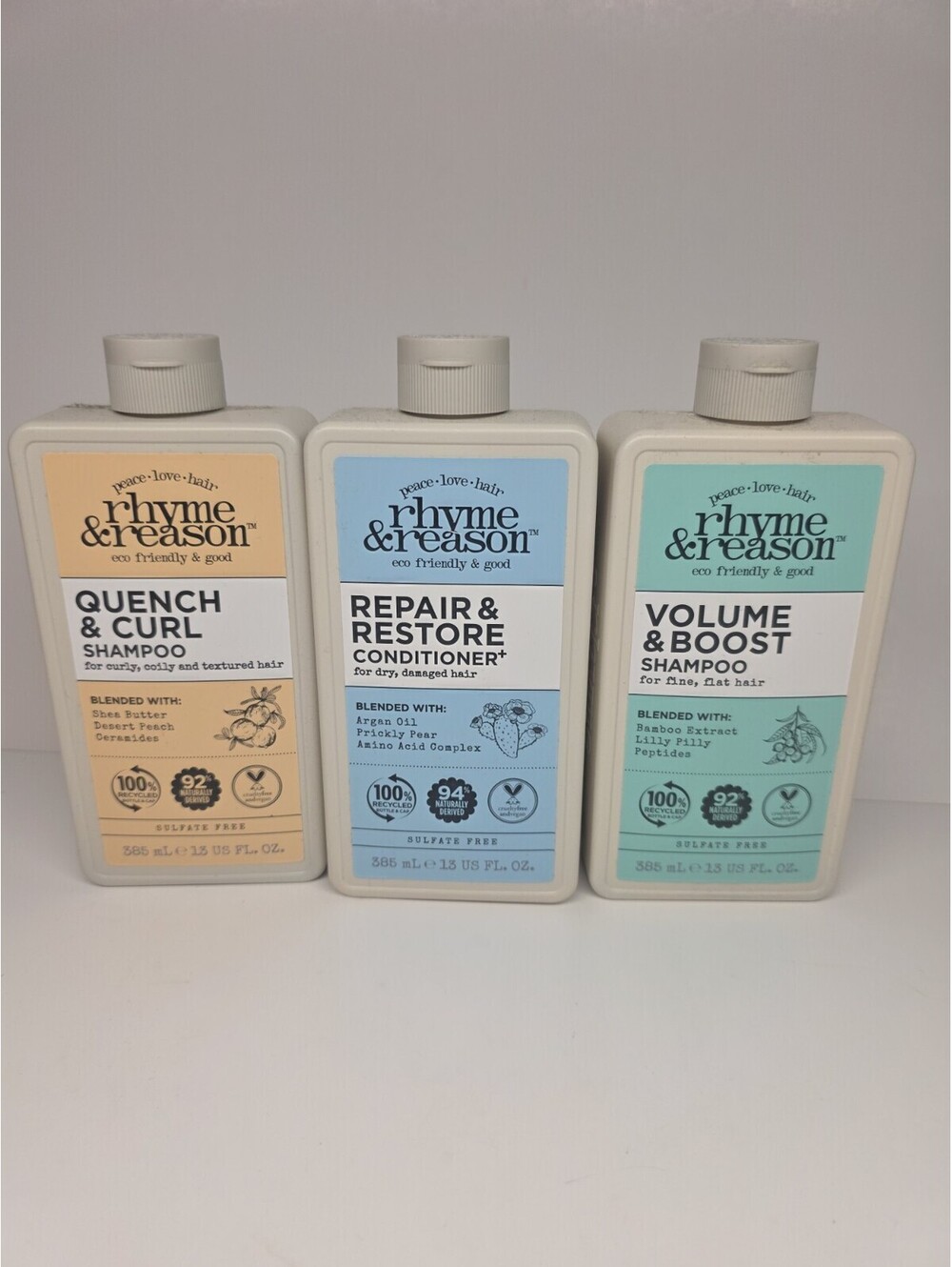 Rhyme And Reson Quench & Curl Shampoo/Repair & Restore Conditioner 13 fl oz